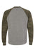 Independent Trading Co. PRM30SBC Mens Special Blend Crewneck Raglan Sweatshirt Heather Nickel Grey/Forest Green Camo Flat Back