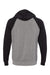 Independent Trading Co. PRM33SBP Mens Special Blend Raglan Hooded Sweatshirt Hoodie Heather Nickel Grey/Black Flat Back