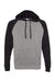 Independent Trading Co. PRM33SBP Mens Special Blend Raglan Hooded Sweatshirt Hoodie Heather Nickel Grey/Black Flat Front