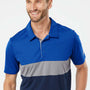 Adidas Mens Merch Block UPF 50+ Short Sleeve Polo Shirt - Collegiate Royal Blue/Grey