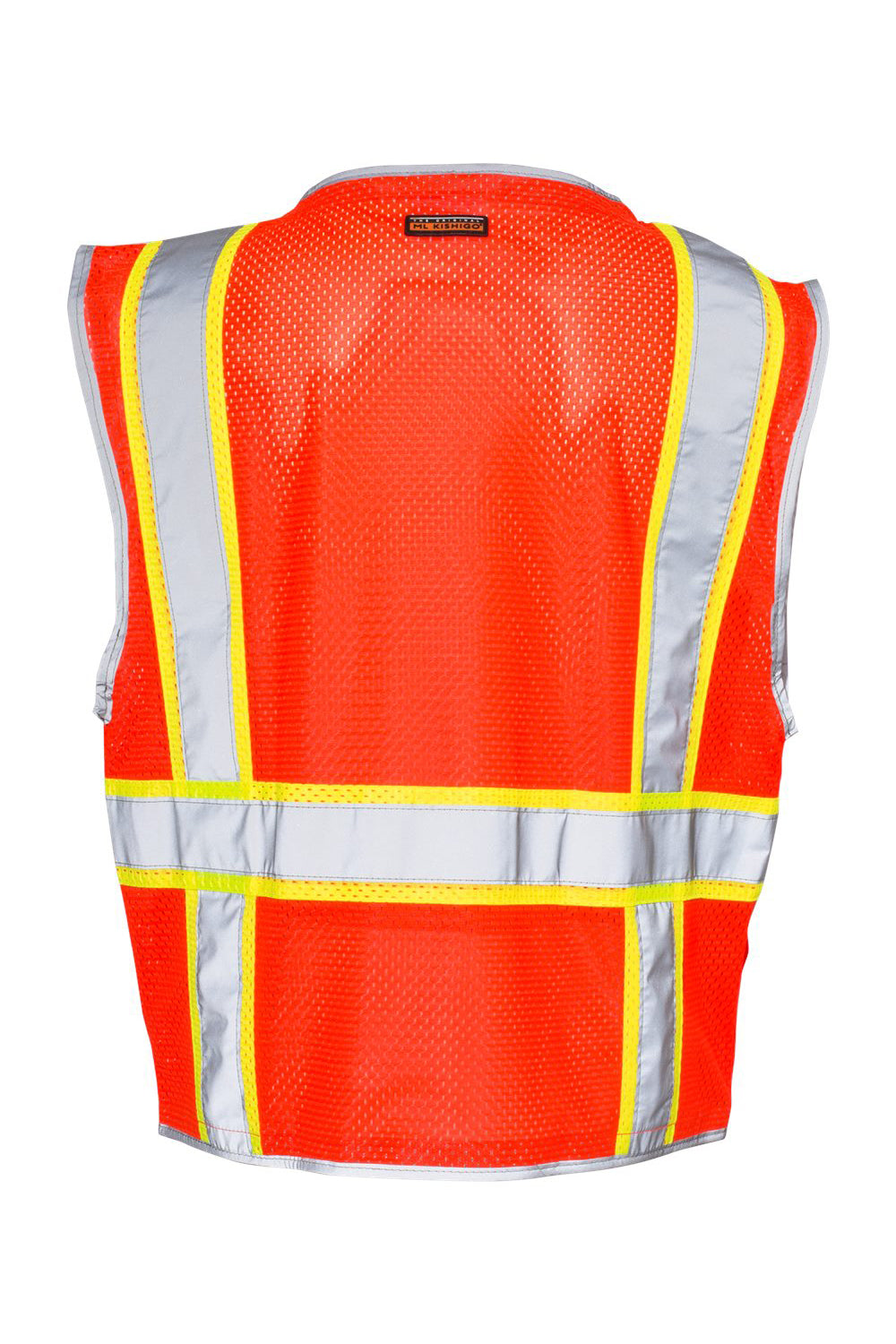 Kishigo 1510-1511 Mens Premium Brilliant Series Heavy Duty Class 2 Vest Fluorescent Red Flat Back