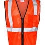 Kishigo Mens Single Pocket Zipper Mesh Class 2 Vest - Fluorescent Red - NEW