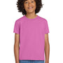 Gildan Youth DryBlend Moisture Wicking Short Sleeve Crewneck T-Shirt - Azalea Pink