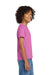 Gildan 8000B/G800B Youth DryBlend Moisture Wicking Short Sleeve Crewneck T-Shirt Azalea Pink Model Side