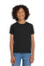 Gildan 8000B/G800B Youth DryBlend Moisture Wicking Short Sleeve Crewneck T-Shirt Black Model Front