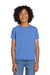 Gildan 8000B/G800B Youth DryBlend Moisture Wicking Short Sleeve Crewneck T-Shirt Carolina Blue Model Front