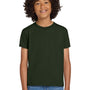 Gildan Youth DryBlend Moisture Wicking Short Sleeve Crewneck T-Shirt - Forest Green