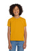 Gildan 8000B/G800B Youth DryBlend Moisture Wicking Short Sleeve Crewneck T-Shirt Gold Model Front