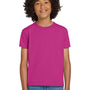 Gildan Youth DryBlend Moisture Wicking Short Sleeve Crewneck T-Shirt - Heliconia Pink