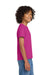 Gildan 8000B/G800B Youth DryBlend Moisture Wicking Short Sleeve Crewneck T-Shirt Heliconia Pink Model Side