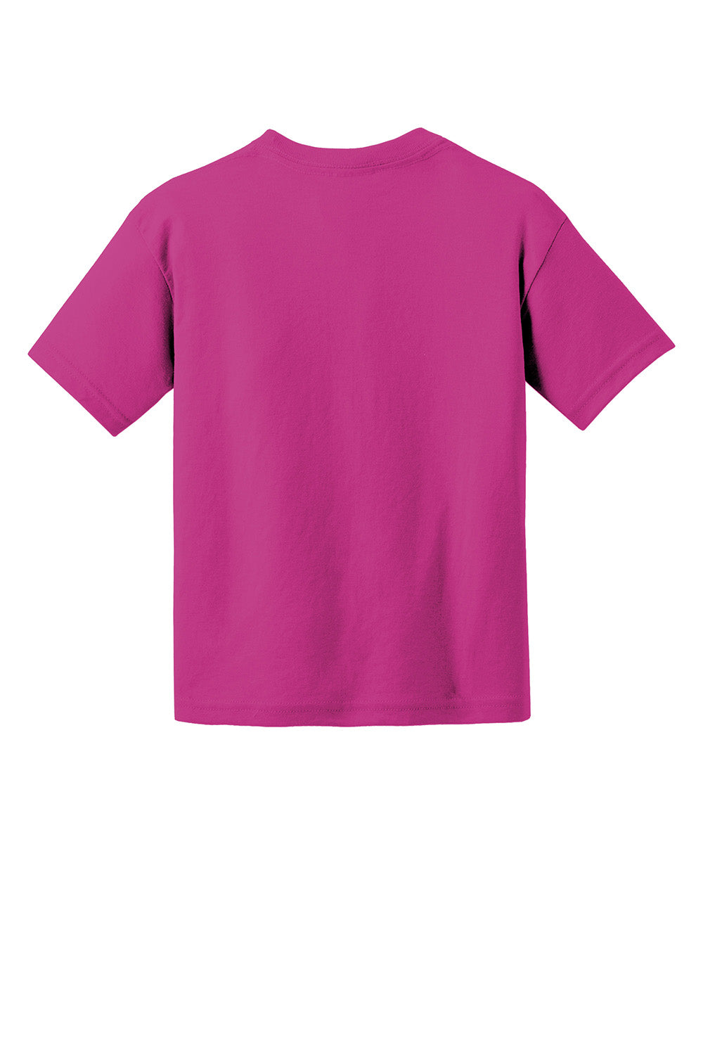 Gildan 8000B/G800B Youth DryBlend Moisture Wicking Short Sleeve Crewneck T-Shirt Heliconia Pink Flat Back