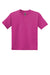 Gildan 8000B/G800B Youth DryBlend Moisture Wicking Short Sleeve Crewneck T-Shirt Heliconia Pink Flat Front