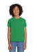 Gildan 8000B/G800B Youth DryBlend Moisture Wicking Short Sleeve Crewneck T-Shirt Irish Green Model Front