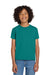 Gildan 8000B/G800B Youth DryBlend Moisture Wicking Short Sleeve Crewneck T-Shirt Jade Dome Green Model Front