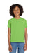 Gildan 8000B/G800B Youth DryBlend Moisture Wicking Short Sleeve Crewneck T-Shirt Lime Green Model Front