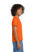 Gildan 8000B/G800B Youth DryBlend Moisture Wicking Short Sleeve Crewneck T-Shirt Safety Orange Model Side