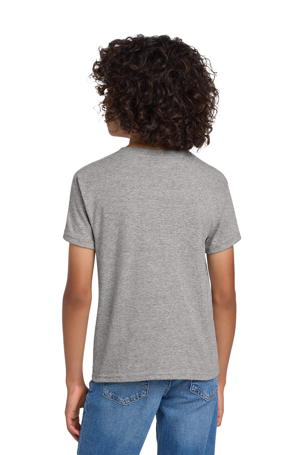 Gildan 8000B/G800B Youth DryBlend Moisture Wicking Short Sleeve Crewneck T-Shirt Sport Grey Model Back