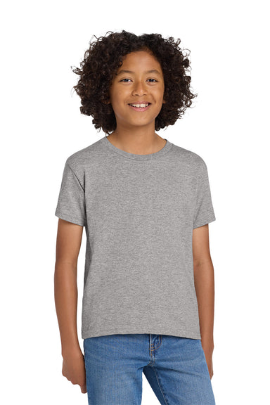 Gildan 8000B/G800B Youth DryBlend Moisture Wicking Short Sleeve Crewneck T-Shirt Sport Grey Model Front