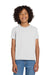 Gildan 8000B/G800B Youth DryBlend Moisture Wicking Short Sleeve Crewneck T-Shirt White Model Front