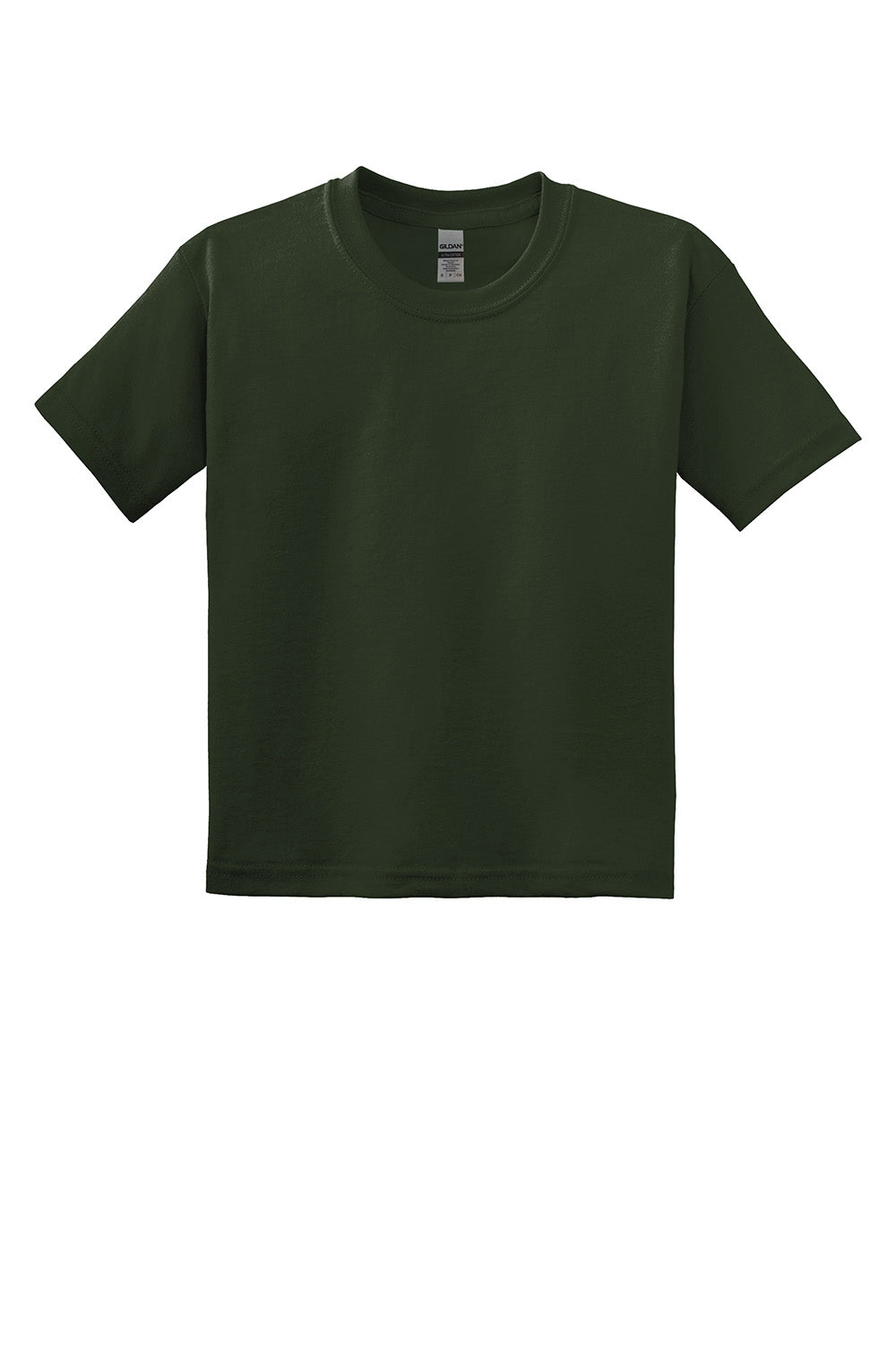 Gildan 8000B/G800B Youth DryBlend Moisture Wicking Short Sleeve Crewneck T-Shirt Forest Green Flat Front