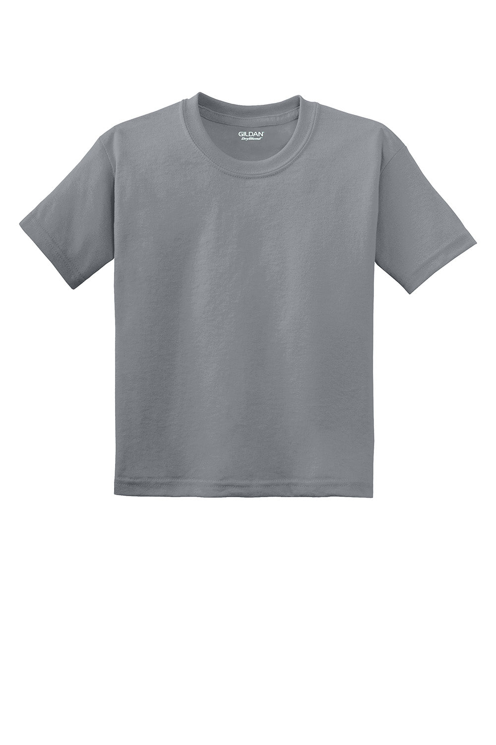 Gildan 8000B/G800B Youth DryBlend Moisture Wicking Short Sleeve Crewneck T-Shirt Gravel Grey Flat Front