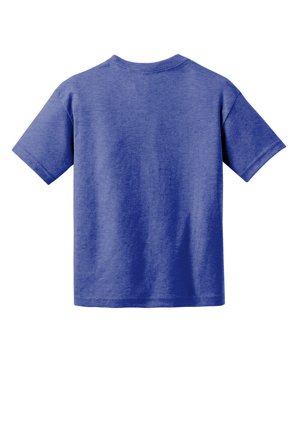 Gildan 8000B/G800B Youth DryBlend Moisture Wicking Short Sleeve Crewneck T-Shirt Heather Royal Blue Flat Back