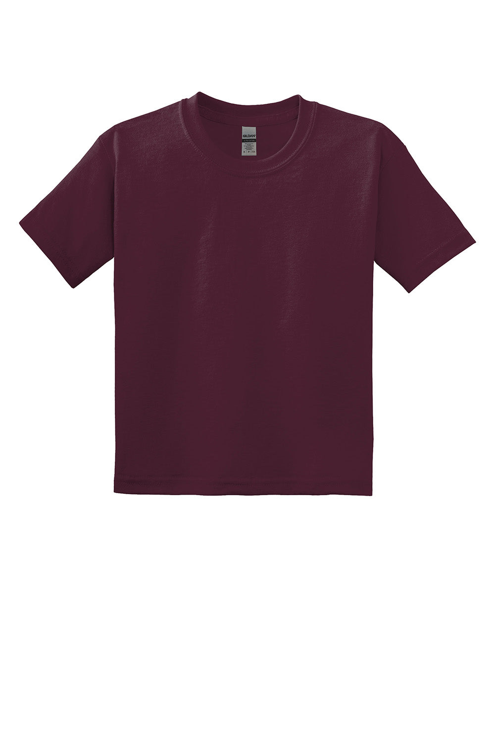 Gildan 8000B/G800B Youth DryBlend Moisture Wicking Short Sleeve Crewneck T-Shirt Maroon Flat Front