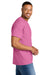 Gildan 8000/G800 Mens DryBlend Moisture Wicking Short Sleeve Crewneck T-Shirt Azalea Pink Model Side