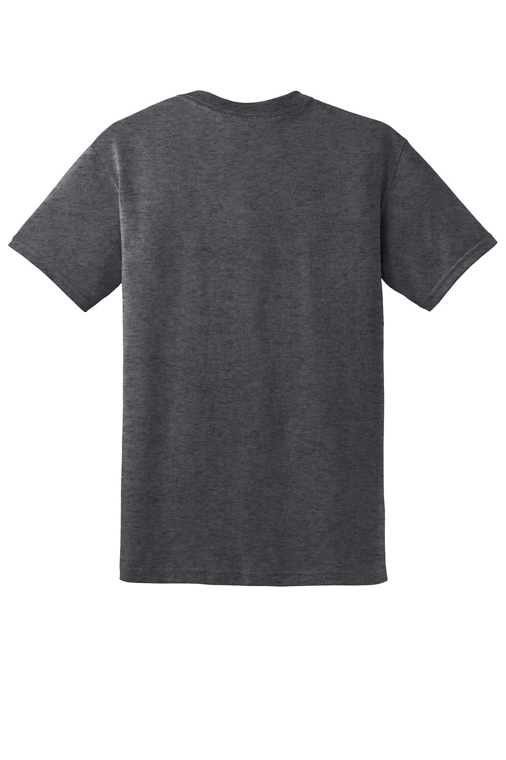 Gildan 8000/G800 Mens DryBlend Moisture Wicking Short Sleeve Crewneck T-Shirt Heather Dark Grey Flat Back