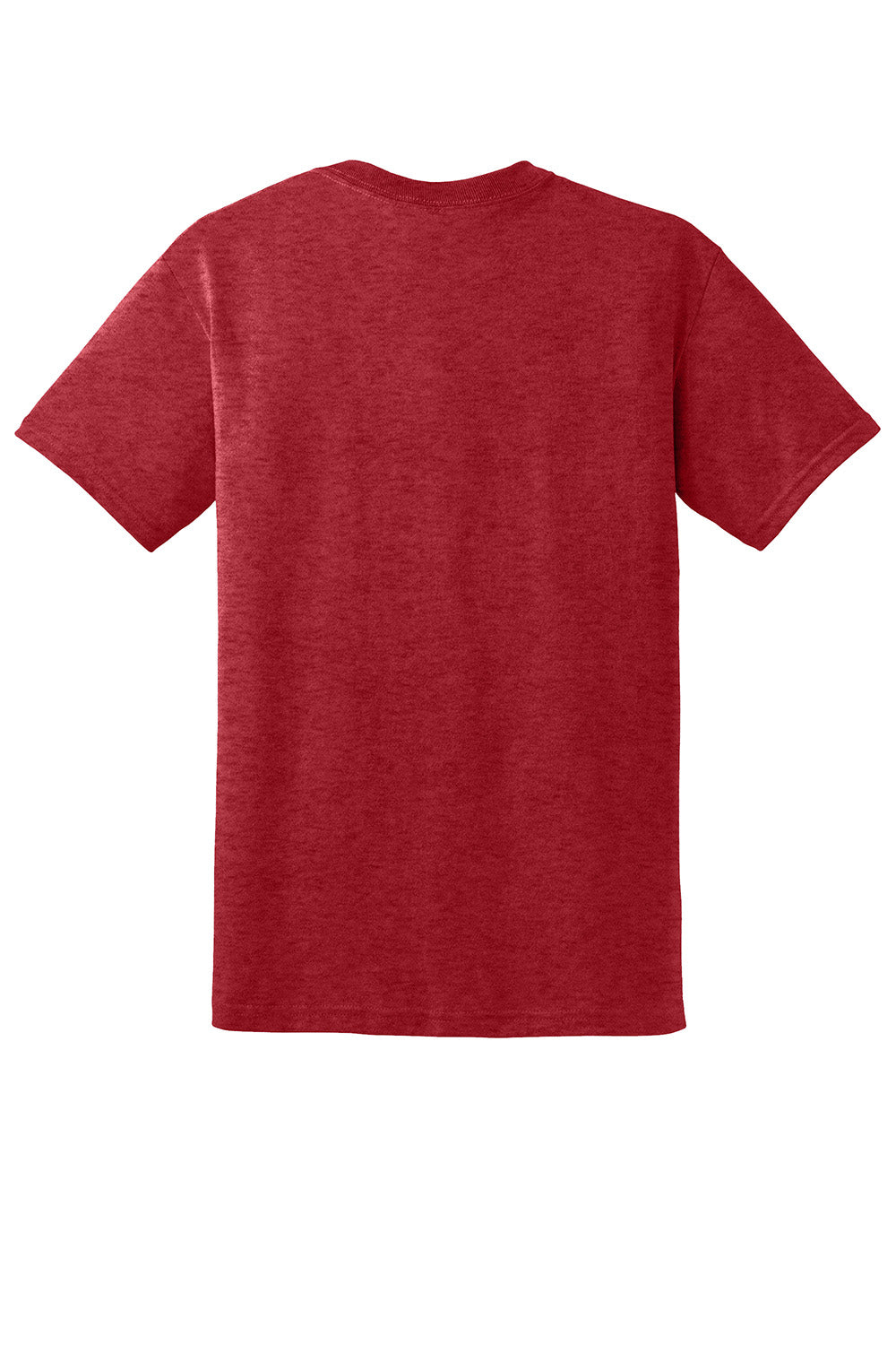 Gildan 8000/G800 Mens DryBlend Moisture Wicking Short Sleeve Crewneck T-Shirt Heather Scarlet Red Flat Back