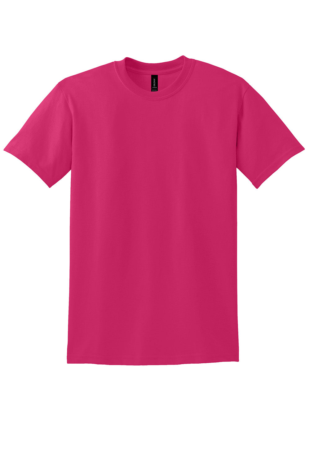 Gildan 8000/G800 Mens DryBlend Moisture Wicking Short Sleeve Crewneck T-Shirt Heliconia Pink Flat Front