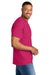 Gildan 8000/G800 Mens DryBlend Moisture Wicking Short Sleeve Crewneck T-Shirt Heliconia Pink Model Side