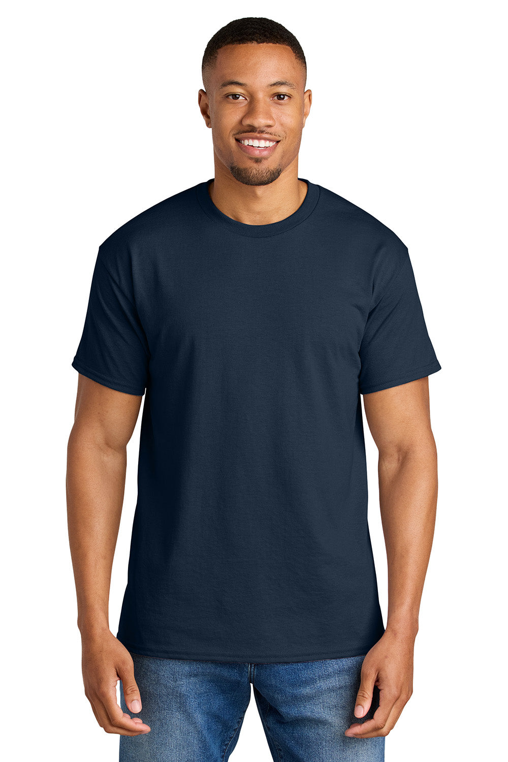 Gildan 8000 G800 Mens Navy Blue DryBlend Moisture Wicking Short Sleeve Crewneck T Shirt BigTopShirtShop