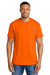 Gildan 8000/G800 Mens DryBlend Moisture Wicking Short Sleeve Crewneck T-Shirt Safety Orange Model Front