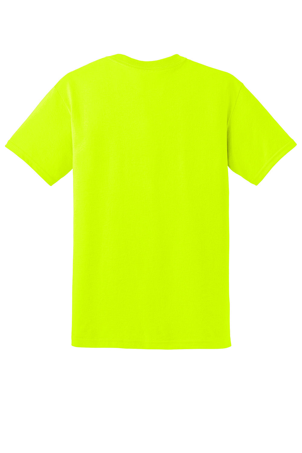 Gildan 8000/G800 Mens DryBlend Moisture Wicking Short Sleeve Crewneck T-Shirt Safety Green Flat Back