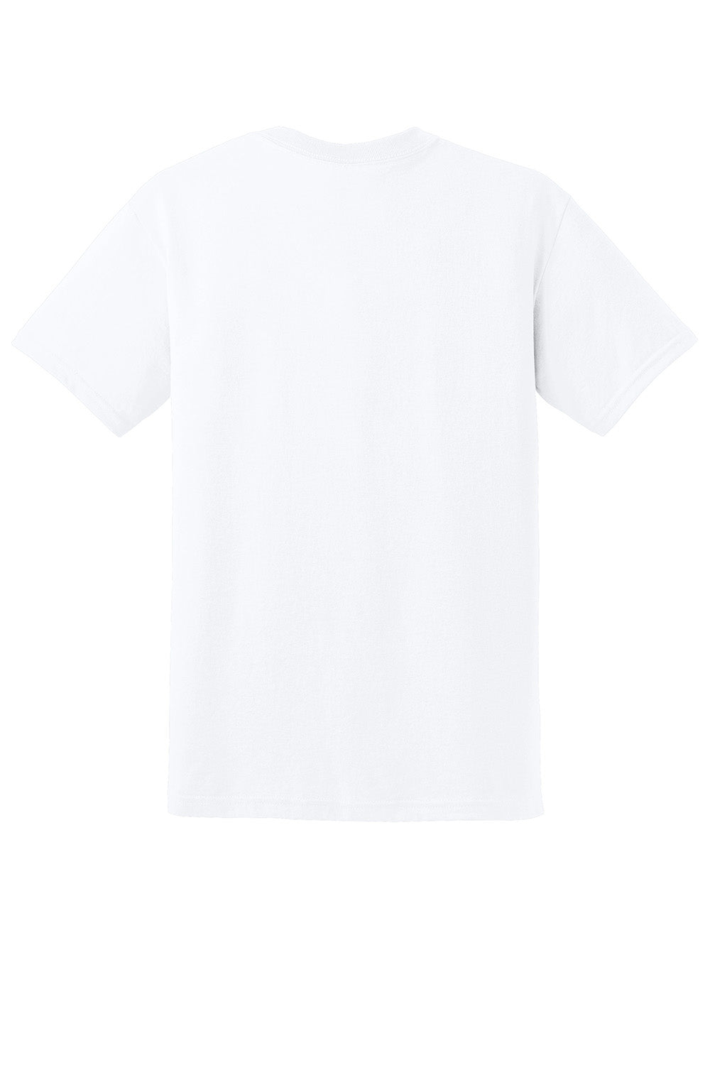 Gildan 8000/G800 Mens DryBlend Moisture Wicking Short Sleeve Crewneck T-Shirt White Flat Back