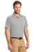 CornerStone CS418/TLCS418 Mens Select Moisture Wicking Short Sleeve Polo Shirt Light Grey Model 3q