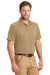 CornerStone CS418/TLCS418 Mens Select Moisture Wicking Short Sleeve Polo Shirt Tan Model 3q