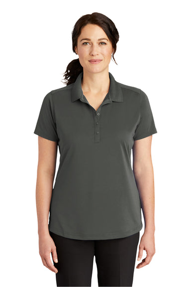 CornerStone CS419 Womens Select Moisture Wicking Short Sleeve Polo Shirt Charcoal Grey Model Front