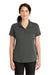 CornerStone CS419 Womens Select Moisture Wicking Short Sleeve Polo Shirt Charcoal Grey Model Front