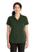 CornerStone CS419 Womens Select Moisture Wicking Short Sleeve Polo Shirt Dark Green Model Front