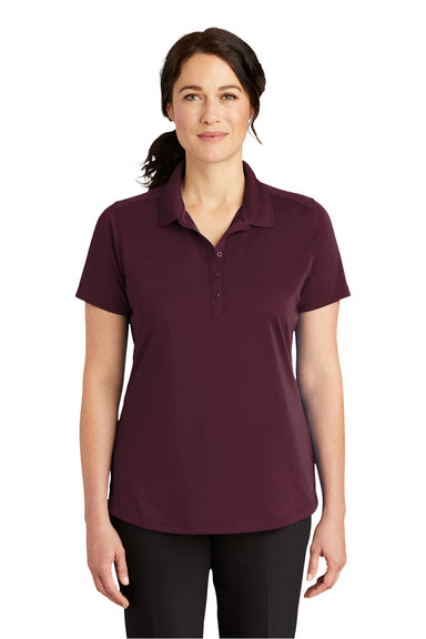 CornerStone CS419 Womens Select Moisture Wicking Short Sleeve Polo Shirt Maroon Model Front