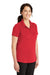 CornerStone CS419 Womens Select Moisture Wicking Short Sleeve Polo Shirt Red Model 3q