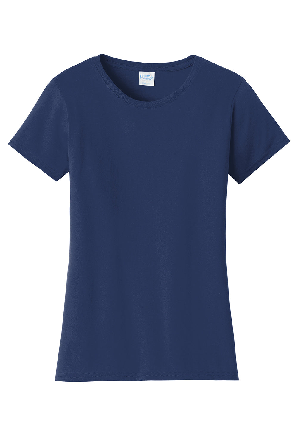 Port & Company LPC450 Womens Fan Favorite Short Sleeve Crewneck T-Shirt Team Navy Blue Flat Front