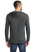 District DM139 Mens Perfect Tri Long Sleeve Hooded T-Shirt Hoodie Charcoal Grey Model Back