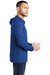 District DM139 Mens Perfect Tri Long Sleeve Hooded T-Shirt Hoodie Deep Royal Blue Model Side