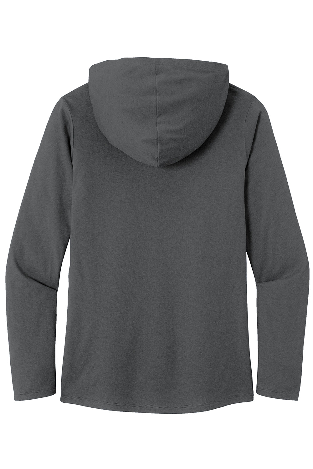 District DM139L Womens Perfect Tri Long Sleeve Hooded T-Shirt Hoodie Charcoal Grey Flat Back