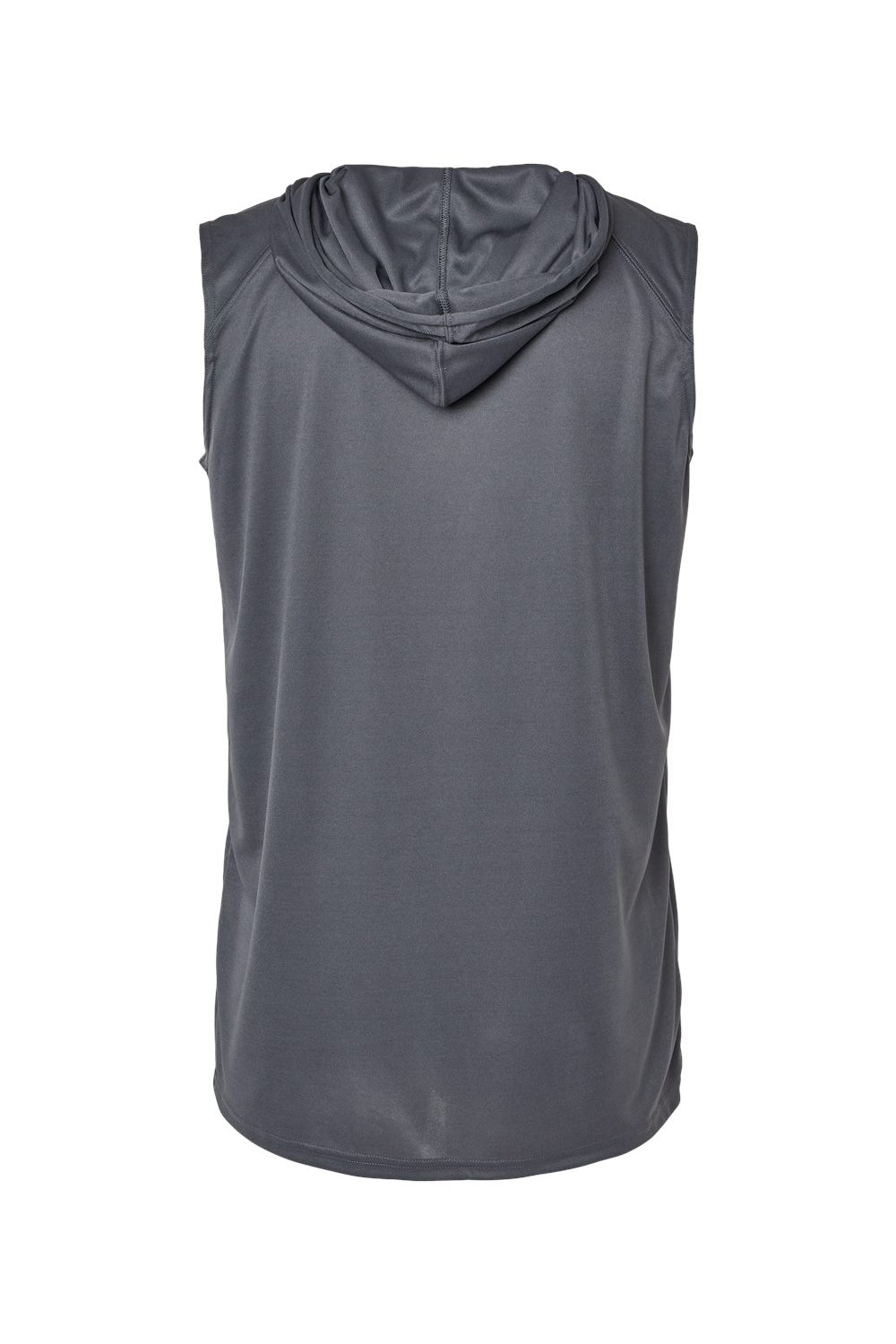 Badger 4108 Mens B-Core Moisture Wicking Hooded Tank Top Hoodie Graphite Grey Flat Back