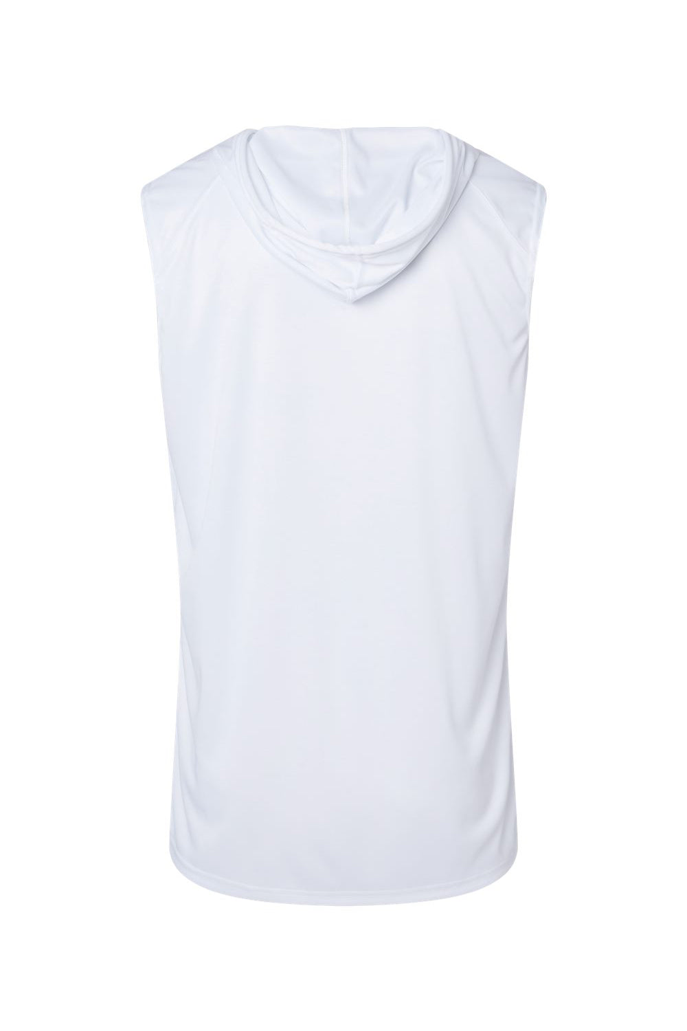 Badger 4108 Mens B-Core Moisture Wicking Hooded Tank Top Hoodie White Flat Back