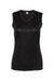 C2 Sport 5663 Womens Moisture Wicking V-Neck Tank Top Black Flat Front